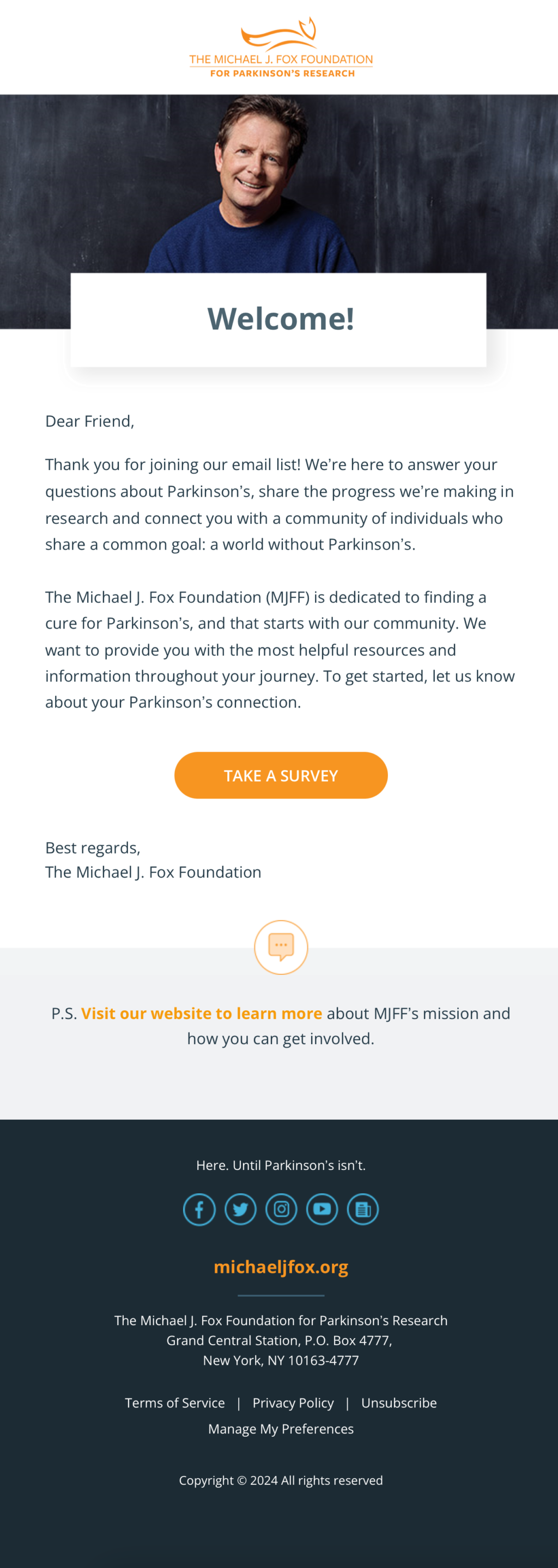 The Michael J. Fox Foundation // Fundraising Emails From Global Charities, Nonprofit Organizations and NGOs 