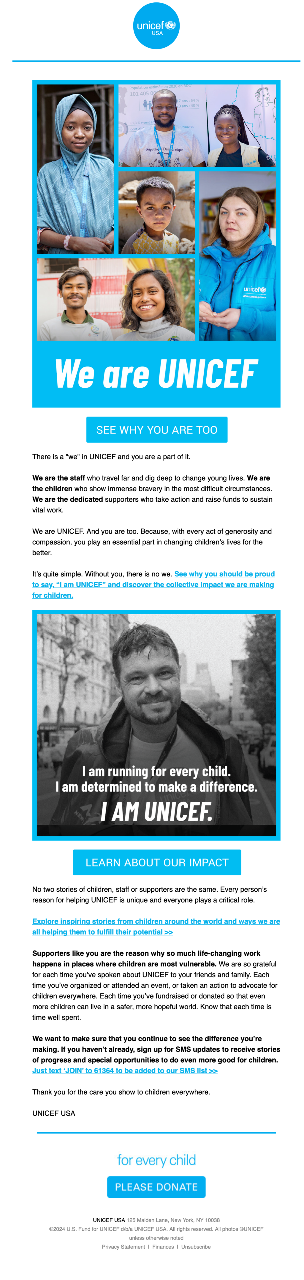 UNICEF USA // Fundraising Emails From Global Charities, Nonprofit Organizations and NGOs 