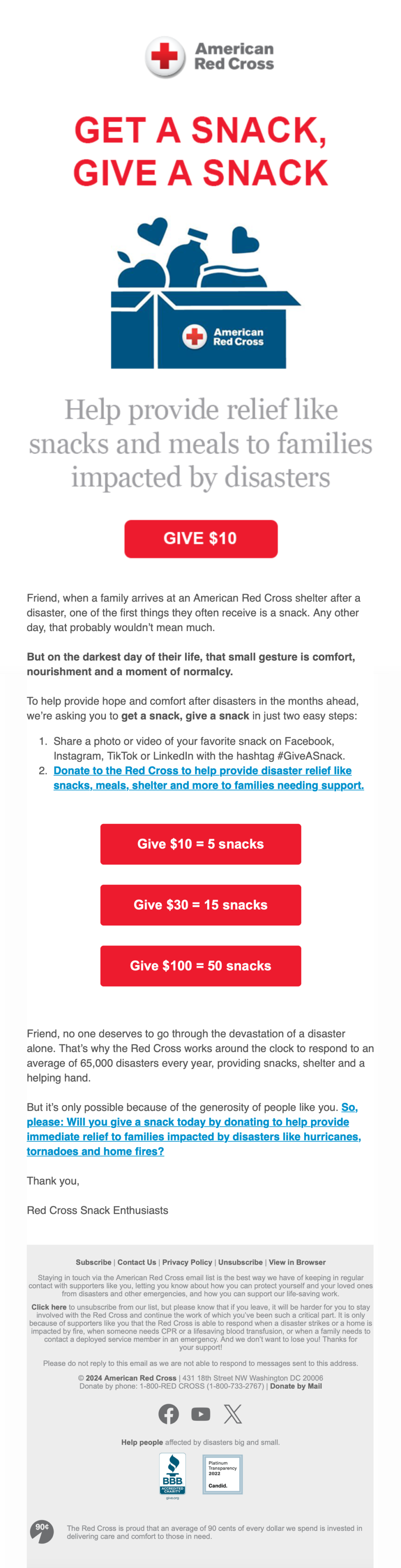 American Red Cross // Fundraising Emails From Global Charities, Nonprofit Organizations and NGOs 