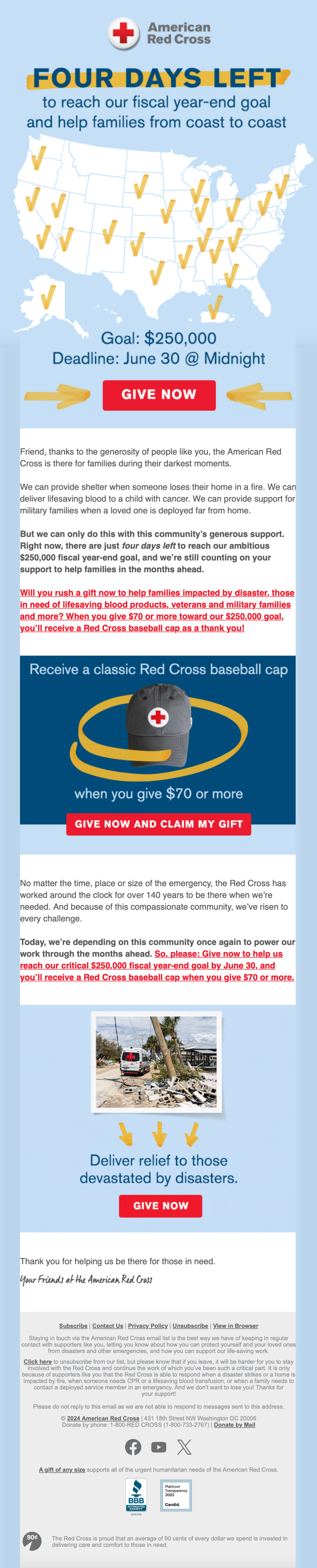 American Red Cross // Fundraising Emails From Global Charities, Nonprofit Organizations and NGOs 