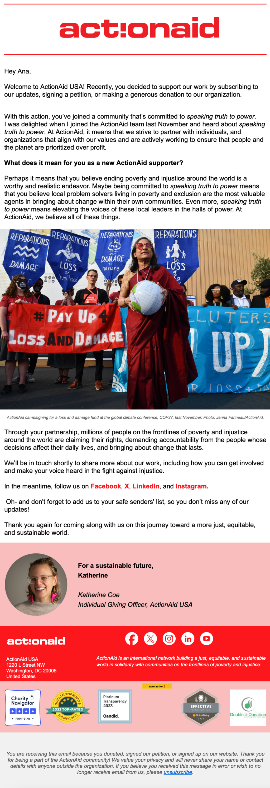 ActionAid USA // Fundraising Emails From Global Charities and NGOs