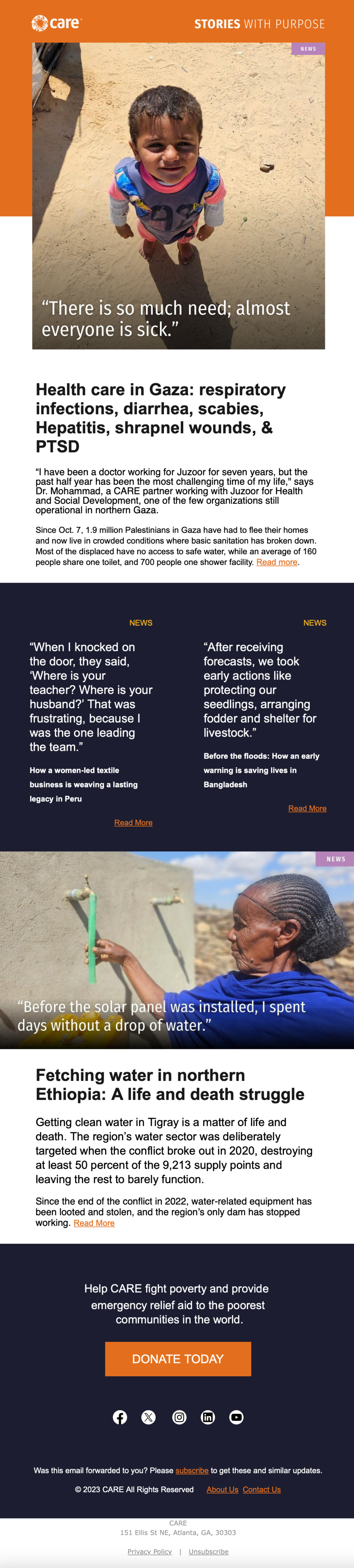 CARE  // Fundraising Emails From Global Charities and NGOs