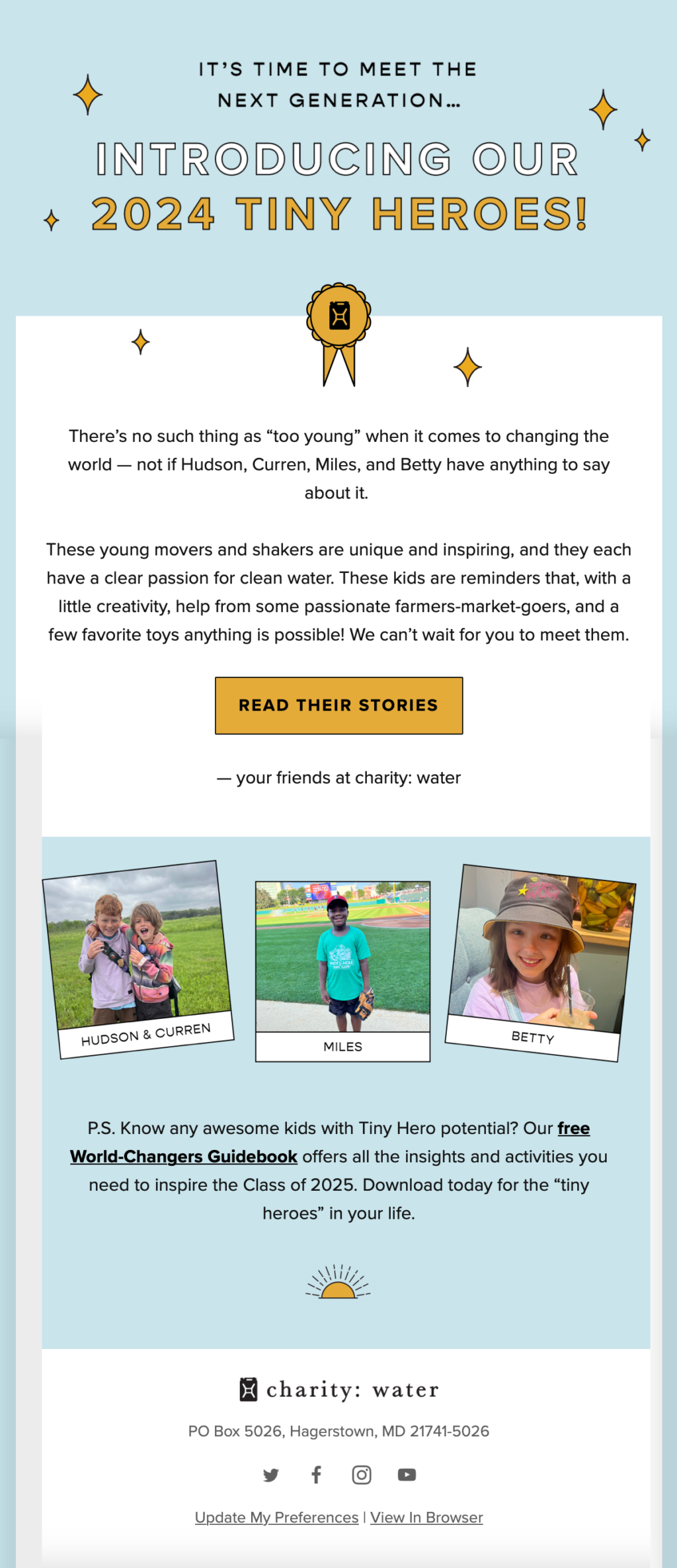 charity: water // Fundraising Emails From Global Charities, Nonprofit Organizations and NGOs 