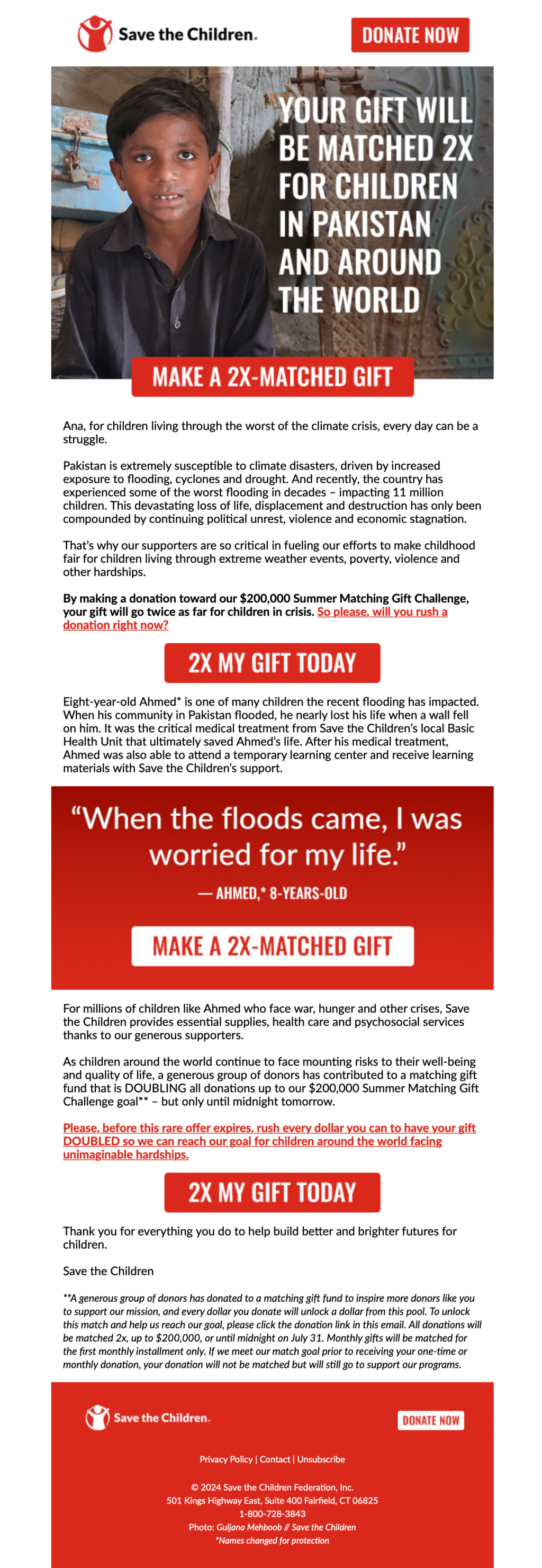 Save the Children // Fundraising Emails From Global Charities, Nonprofit Organizations and NGOs 