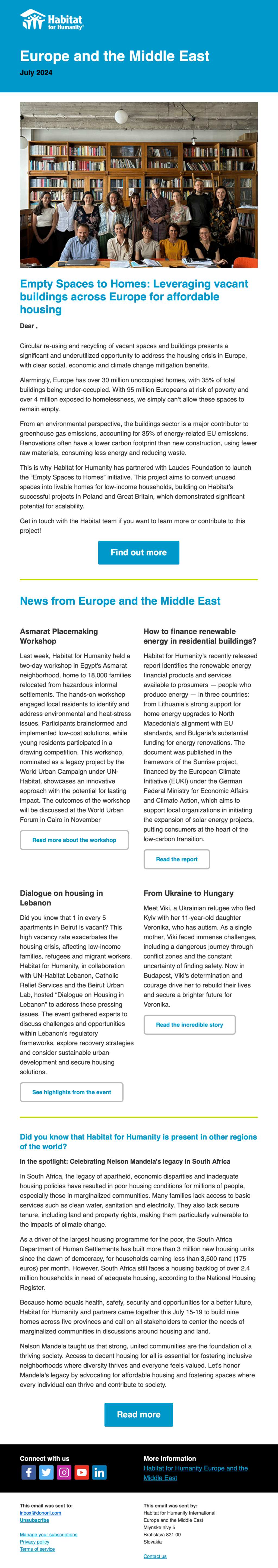 Habitat for Humanity // Fundraising Emails From Global Charities, Nonprofit Organizations and NGOs 