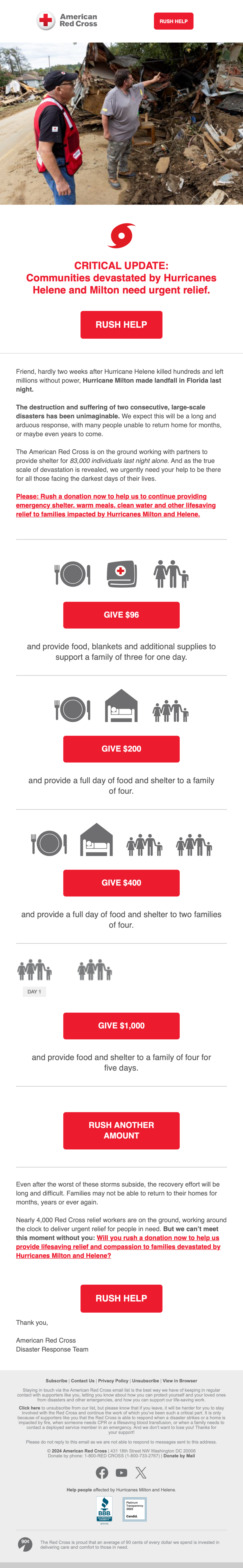 American Red Cross // Fundraising Emails From Global Charities, Nonprofit Organizations and NGOs 