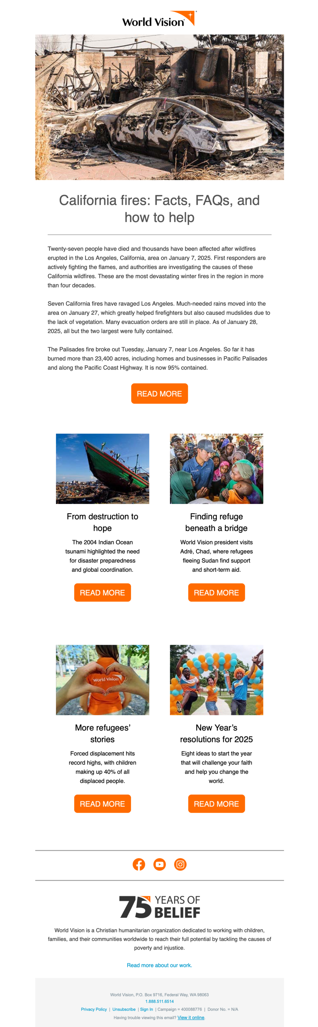 World Vision // Email Fundraising Examples 