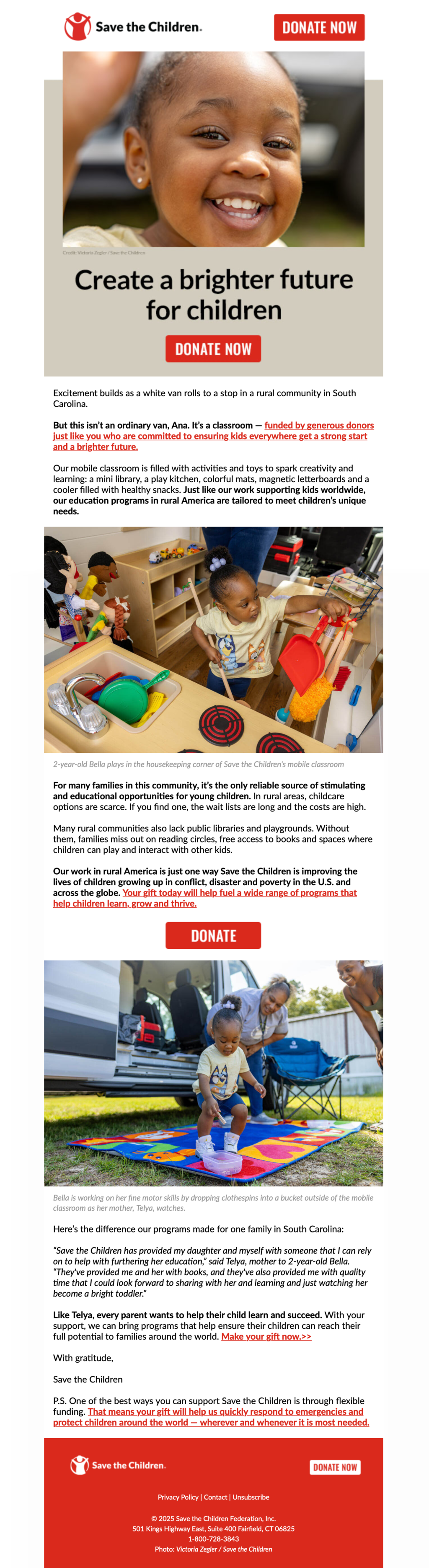 Save the Children // Email Fundraising Examples 