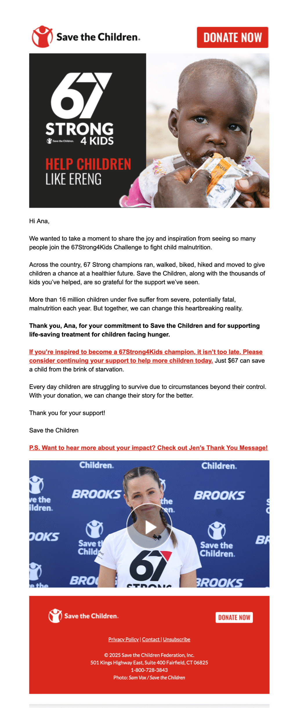 Save the Children // Email Fundraising Examples 