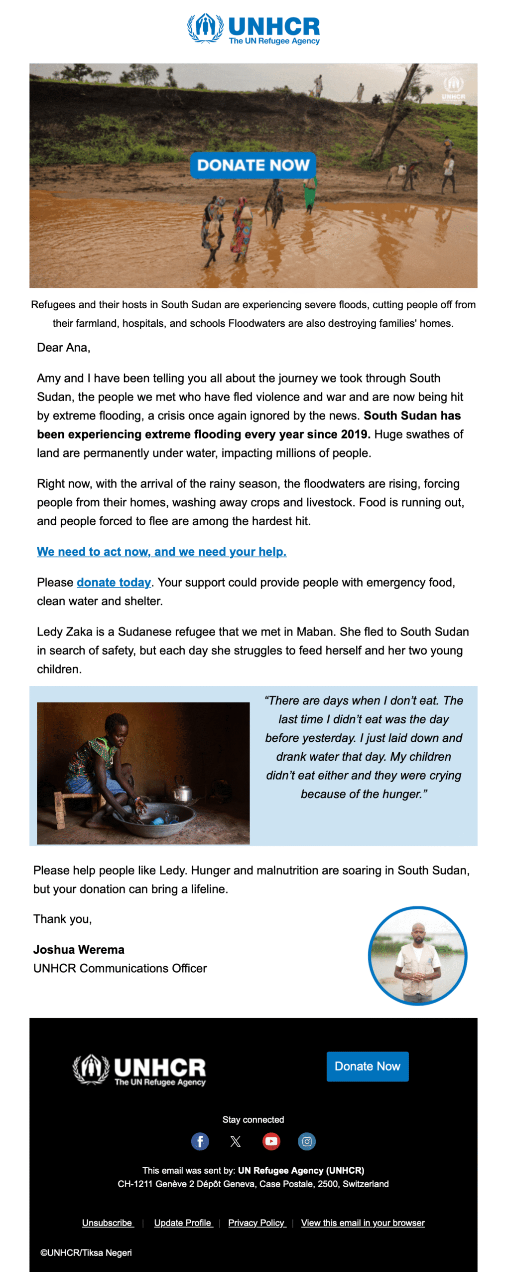 UNHCR // Email Fundraising Examples 